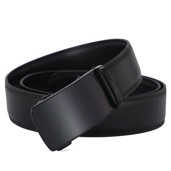 Men's high-end automatic buckle two-layer cowhide belt