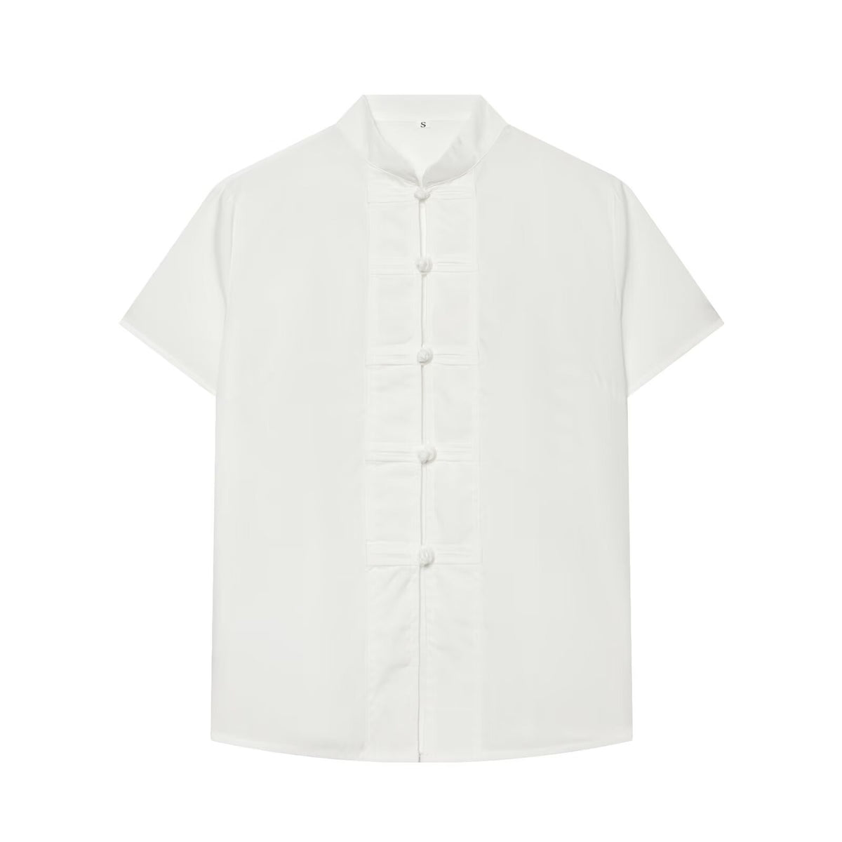 Knot buckle stand up collar shirt