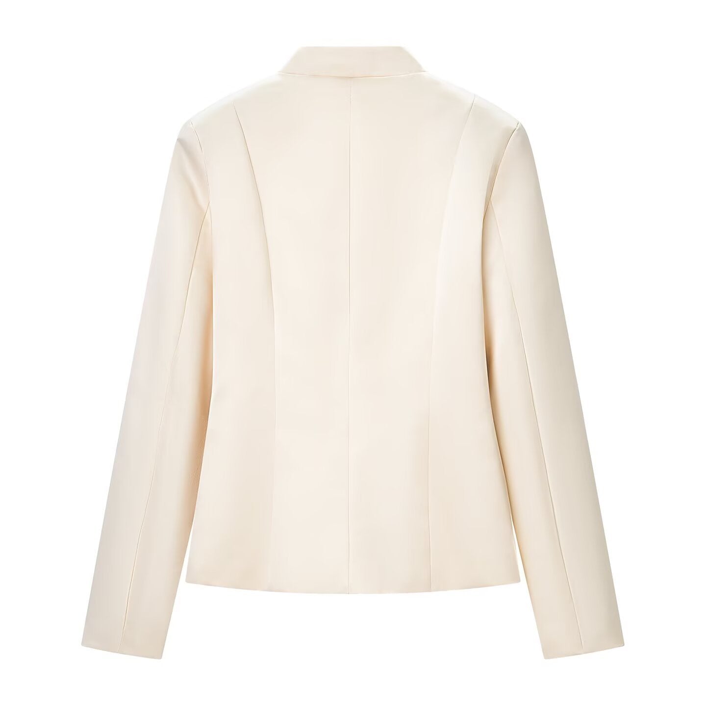 Elegant satin waistband buckle embellished jacket