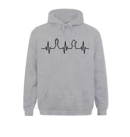 Chess Heartbeat 3D Digital Printed Long Sleeve Hoodie