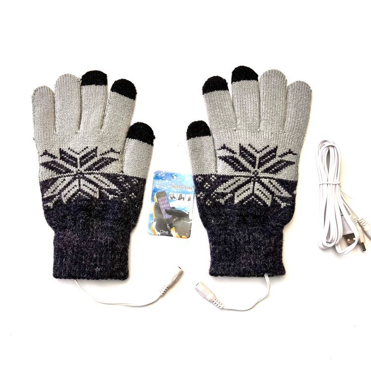Men's knitted touchscreen electric heating gloves - view 10