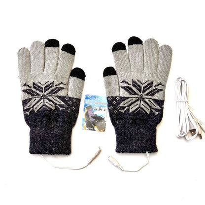 Men's knitted touchscreen electric heating gloves - view 10