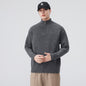 Stand Collar Half Zip Knit Sweater