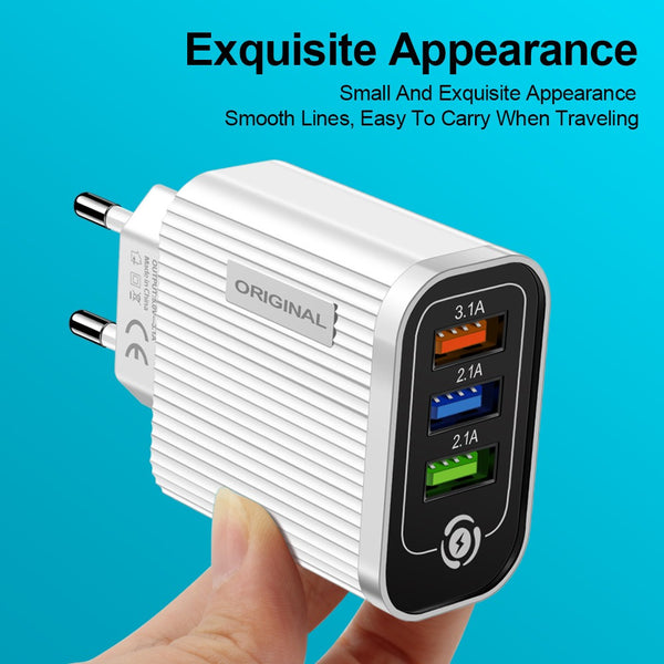 3-Port 2.1A USB Travel Charger
