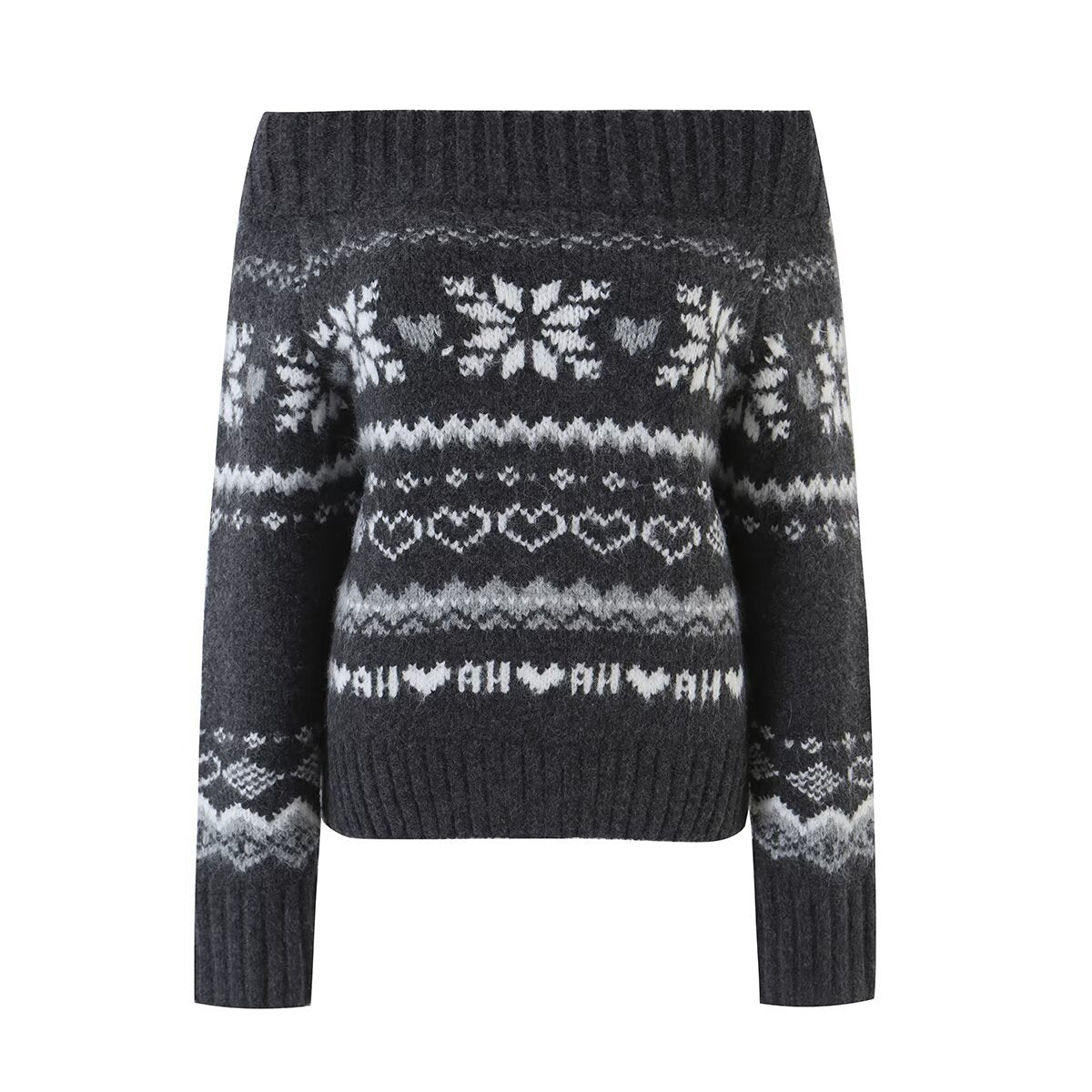 Minimalist Fair Isle Long Sleeve Crew Neck Pullover Sweater