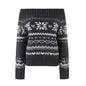 Minimalist Fair Isle Long Sleeve Crew Neck Pullover Sweater