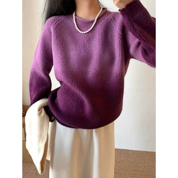 Gradient colored sweater for women