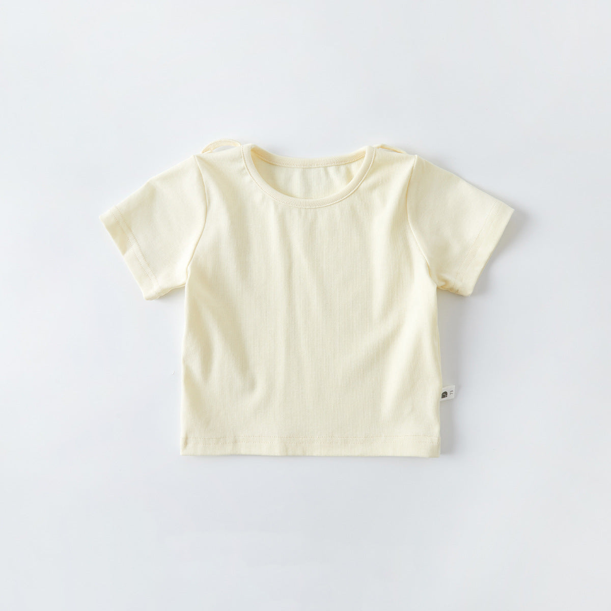 Denim Solid Color Short Sleeve Two-Piece Outfit