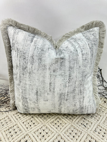 The Couture Cushion - The Fringed Silver Anderson - Style No. 175