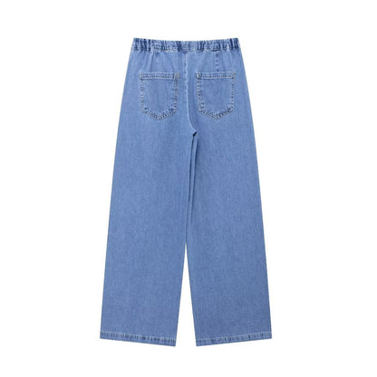 washed blue denim suit