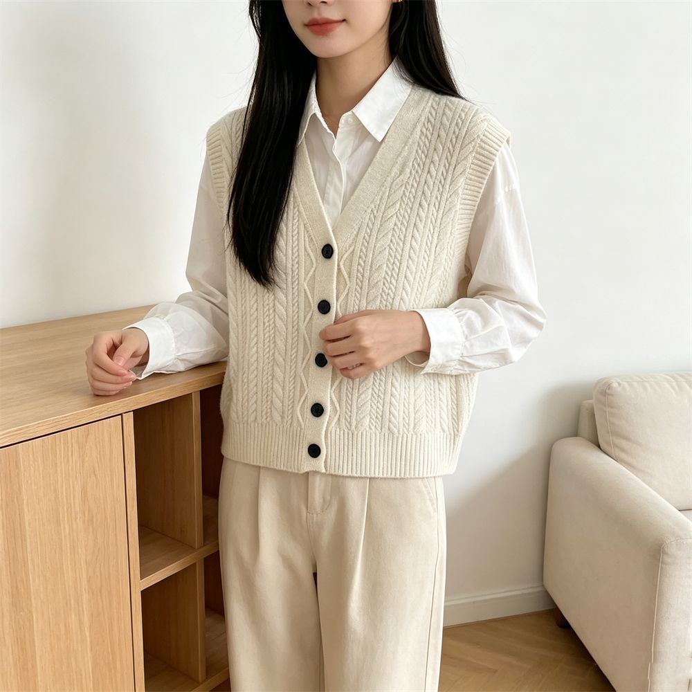 V-neck vest sweater for women