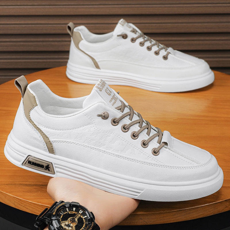 white leather shoes