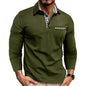 Long Sleeve Men's Polo Shirt, Turn-Down Collar Casual  Men's Polo Shirt