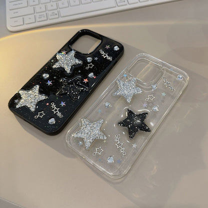 Sweet Cool 3D Star iPhone 14 Apple Phone Case 13 Drop Glue X/8 Spicy Girl 12/11 Suitable for 15promax