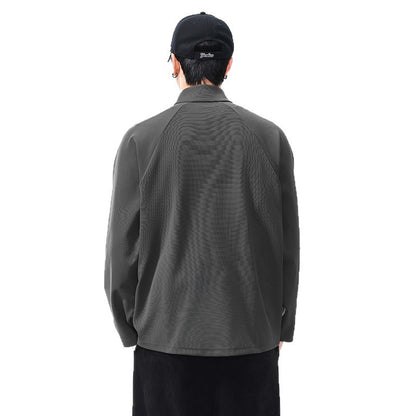 Men'sVintage Long Sleeve Half-Zip Polo Sweatshirt