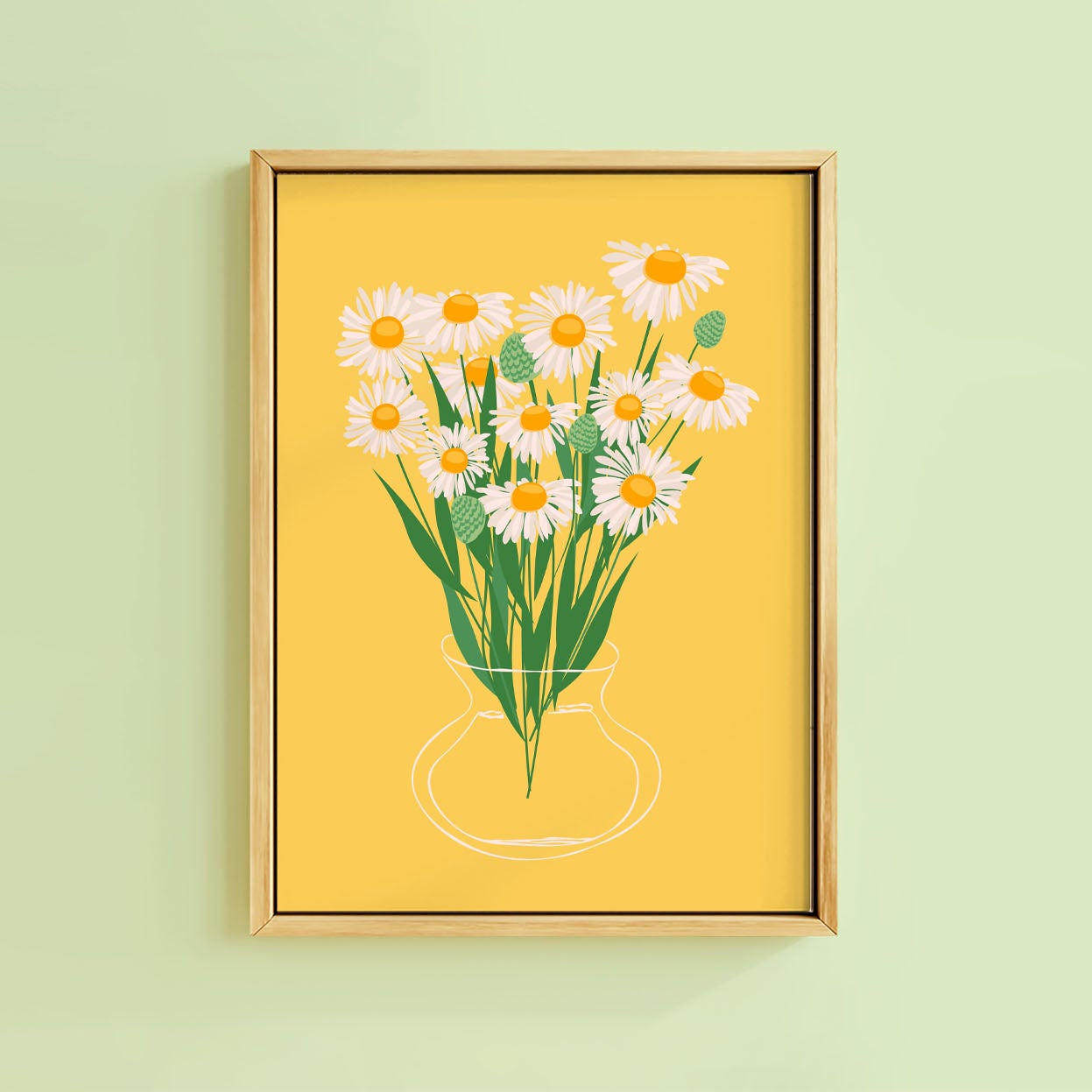 DAISY BUNCH IN GLASS VASE PRINT