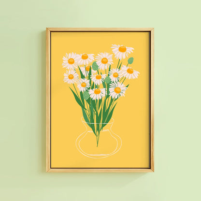 DAISY BUNCH IN GLASS VASE PRINT