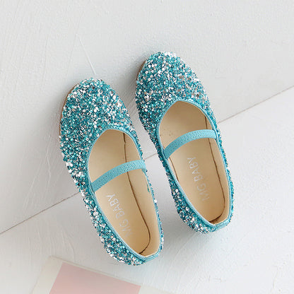 Girls Sequins Crystal Toe Cap