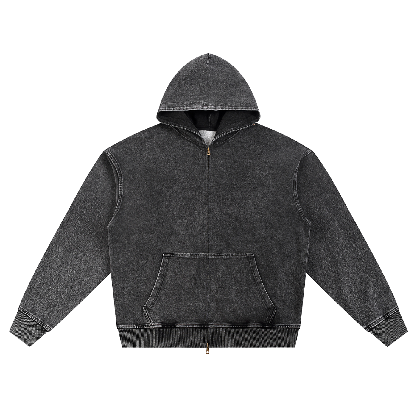 Waran Snow Wash Oversized Zip-Up Hoodie 380GSM