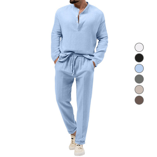 Casual T-shirt Long Sleeve Shirt Trousers Suit