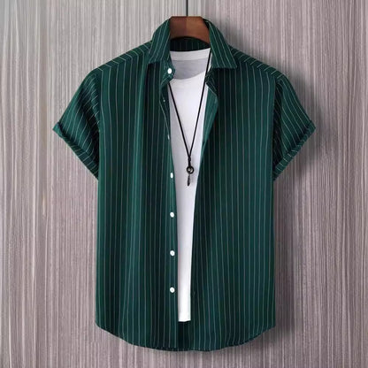 Men Striped Button Front Shirt Without Tee