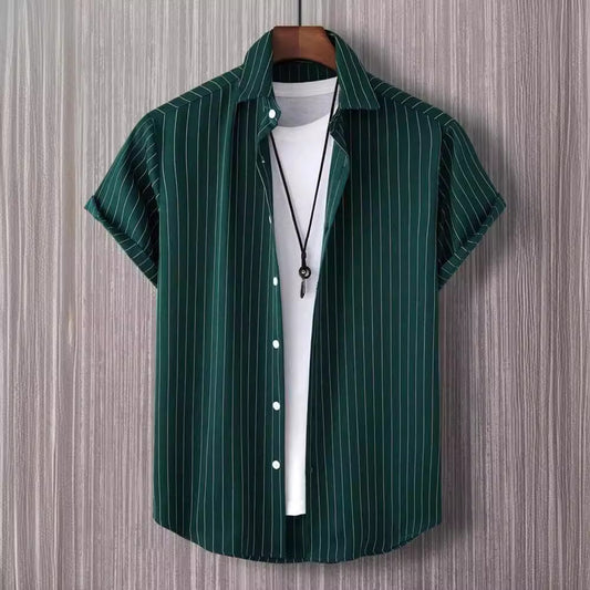 Men Striped Button Front Shirt Without Tee