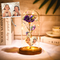 Lampe de nuit LED personnalisée en forme de cœur, fleur de rose éternelle colorée de simulation, roses éternelles sous cloche en verre