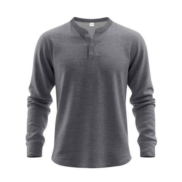 Chemise Henley ample à manches longues pour hommes