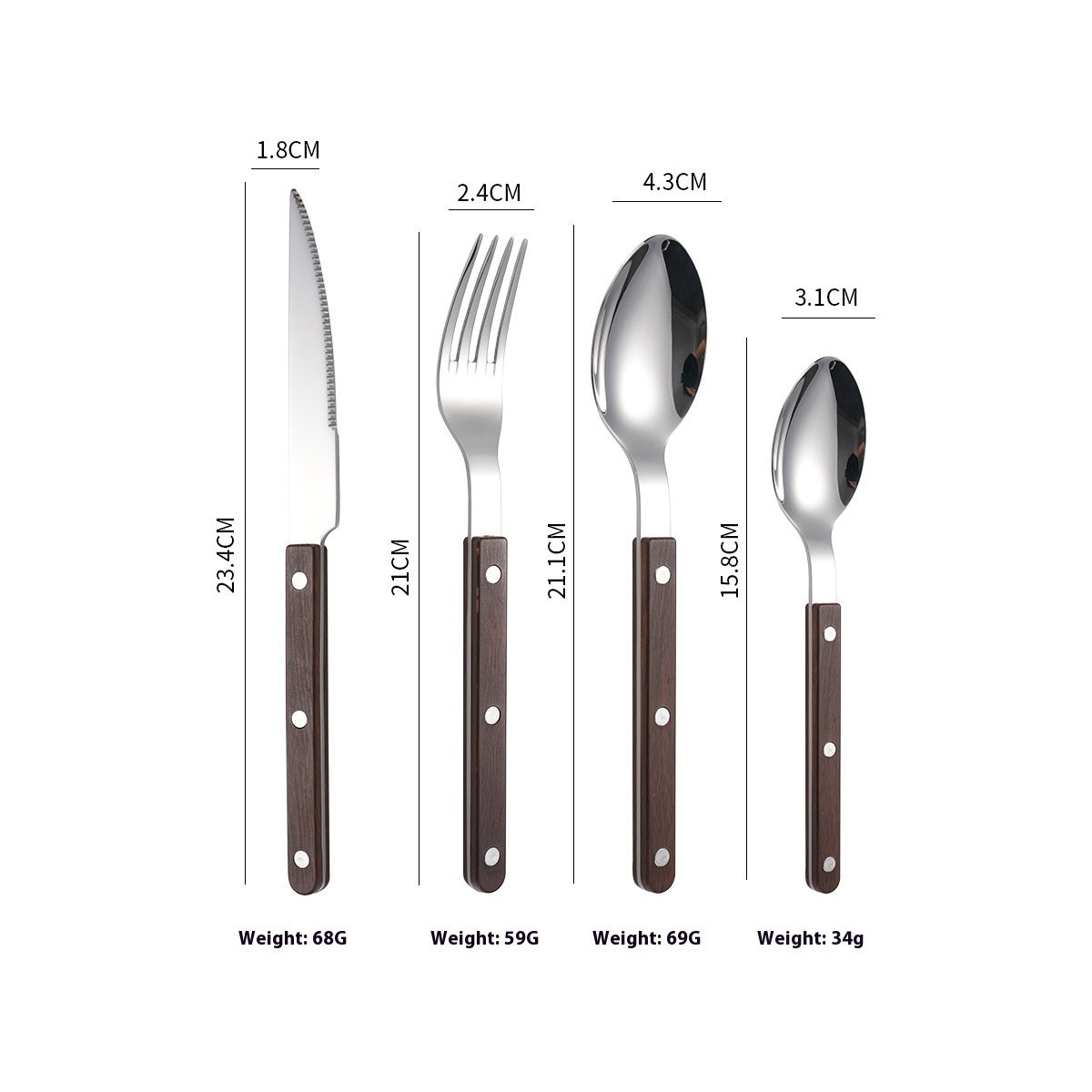 Stainless Steel Tableware Clip Handle Hotel Western Dinner Set