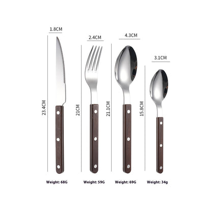 Stainless Steel Tableware Clip Handle Hotel Western Dinner Set