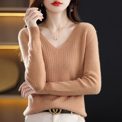 Women's Knitwear V-neck Pullover
