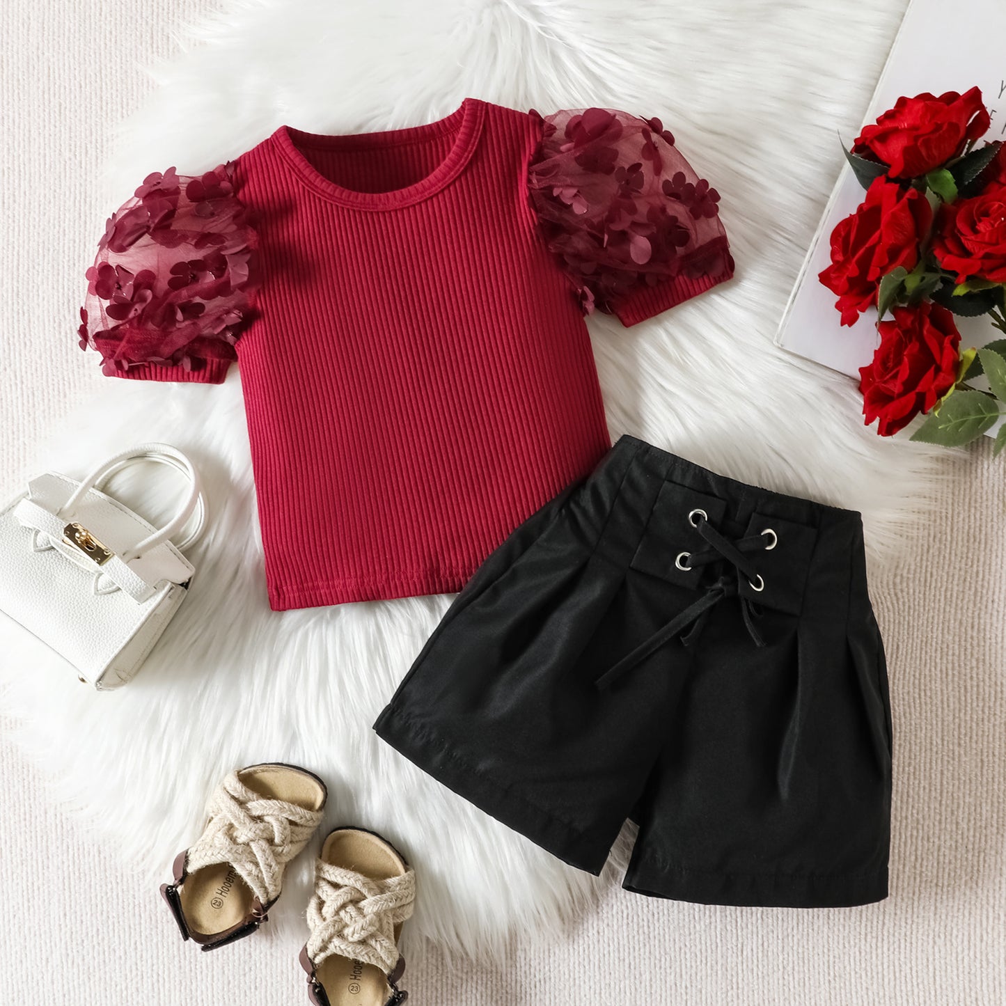 Short Sleeve Shorts For Girls Suit