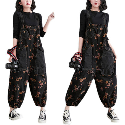 Combinaison salopette noire ample en jean