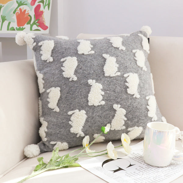 Cute Rabbit Pillow Cover for Kids' Room
