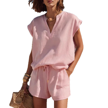Casual Resort-style Top And Shorts Set