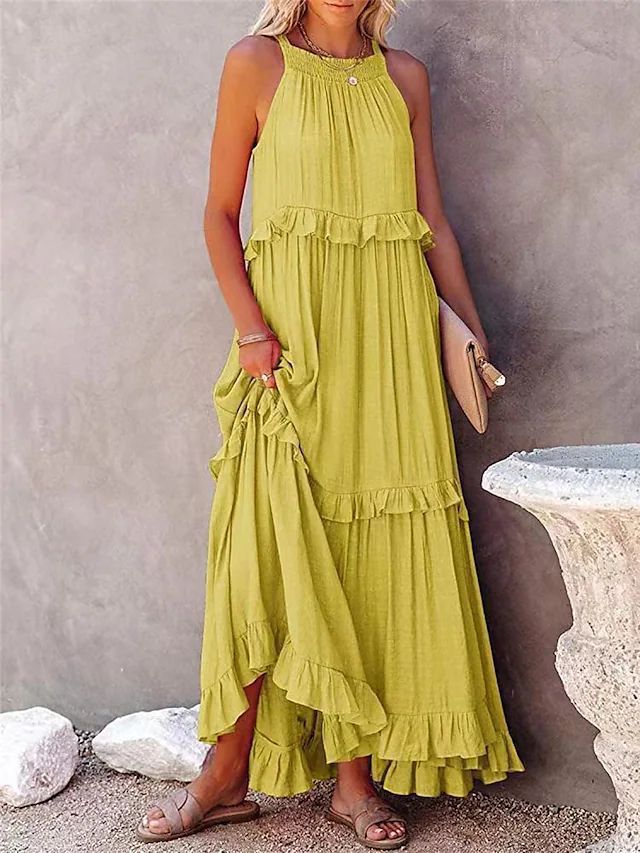 Womens Halter Neck Long Dresses