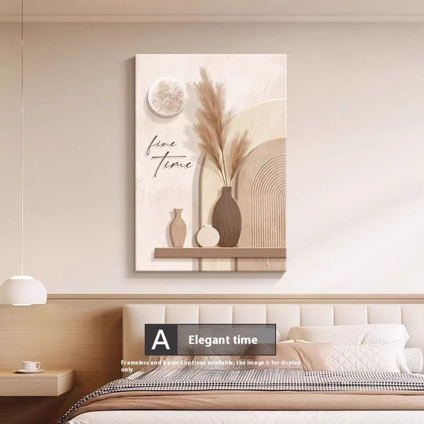Peinture décorative murale à personnage abstrait au trait, style crème