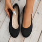 Women's Knit Mesh Slip-On Flat Shoes – Breathable Round Toe Casual Flats