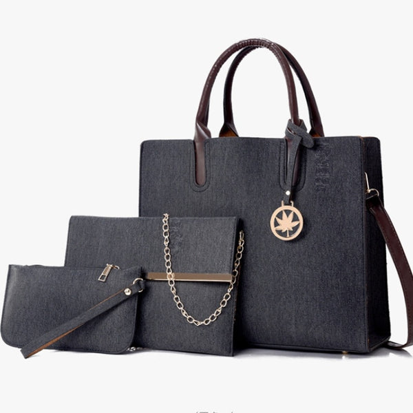 3-Piece PU Leather Handbag Set