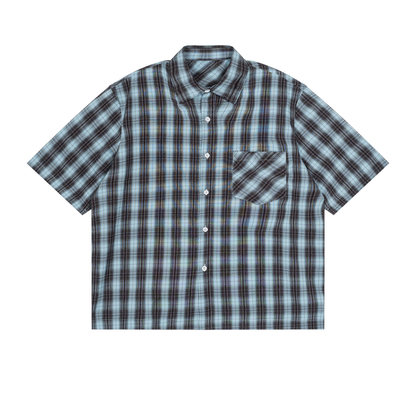 Unisex Boxy Plaid Short Sleeve Shirt