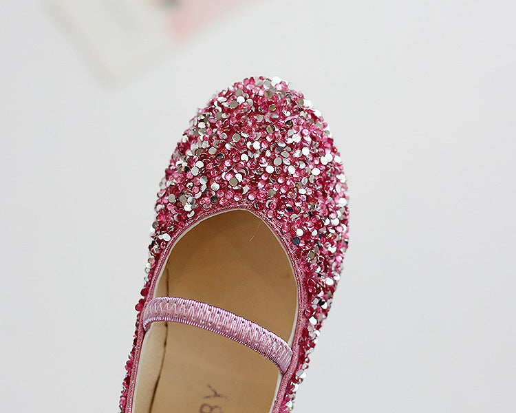 Girls Sequins Crystal Toe Cap