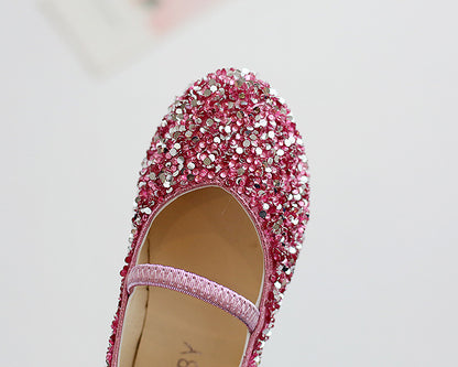 Girls Sequins Crystal Toe Cap