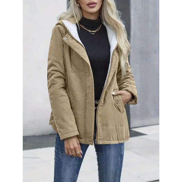 Fleece-Lined Hooded Coat