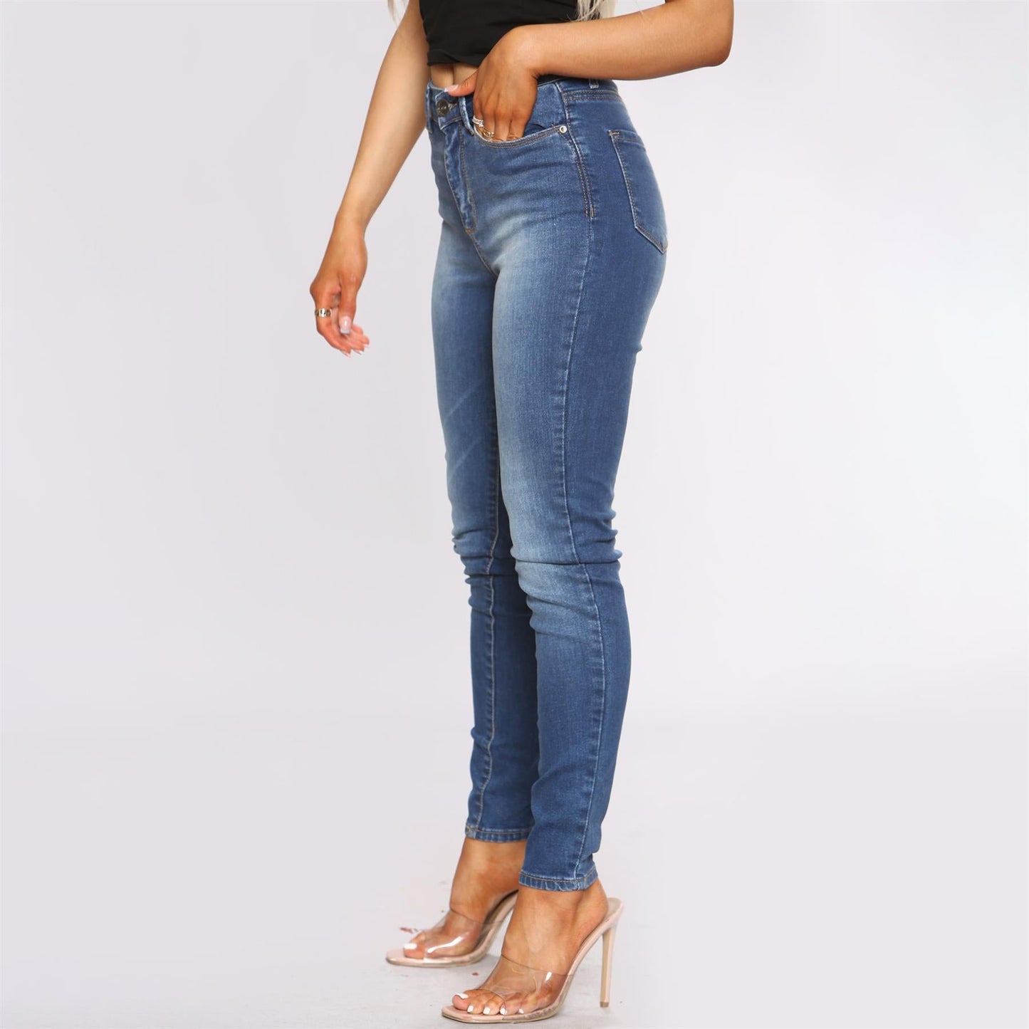 Enzo Jean Skinny Femme Slim Stretch Nouveau Pantalon en Jean Taille UK