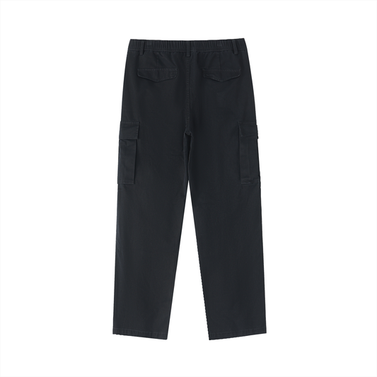 Cotton Elastic-Waist Cargo Pants 300GSM