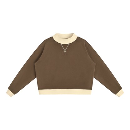 Women’s Mock Neck Crewneck Sweatshirt