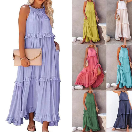 Womens Halter Neck Long Dresses
