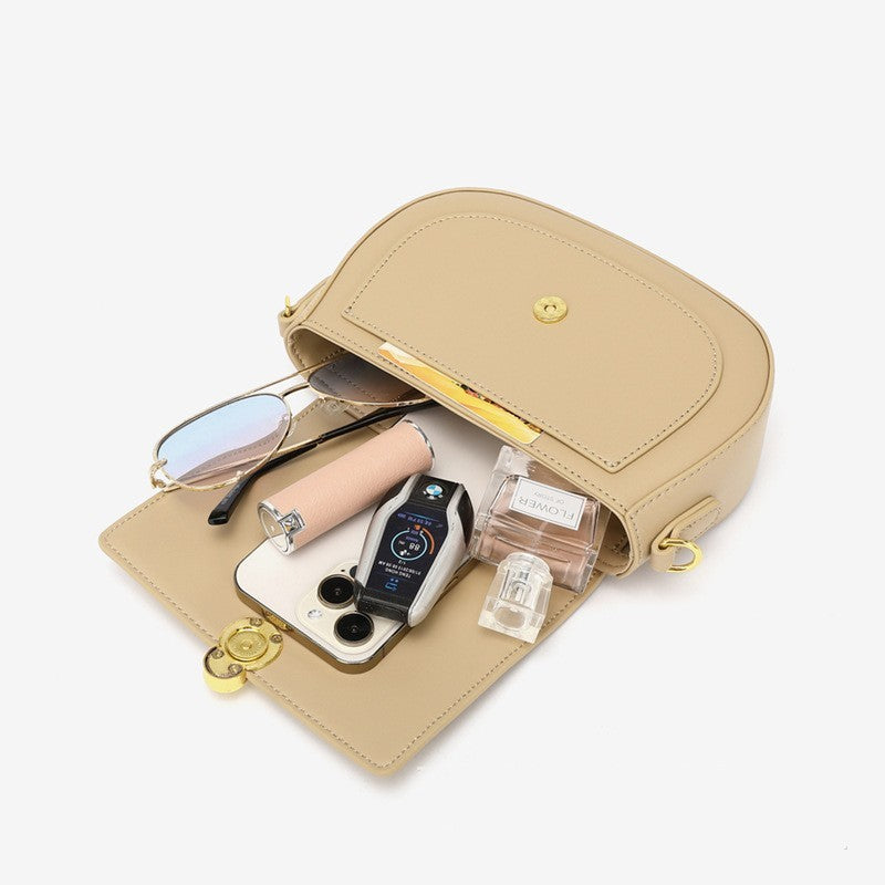 Portable Leather Shoulder Bag - Shell Shape Crossbody