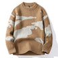 Loose knitted printed sweaters