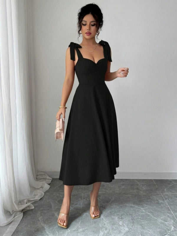 Lace-up Waist-cinching Maxi Dress